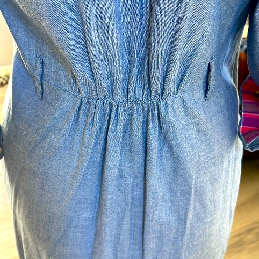 Tommy Hilfiger Chambray Denim Utility Shirtdress Reversible Belt Long Sleeve -S - Picture 10 of 14